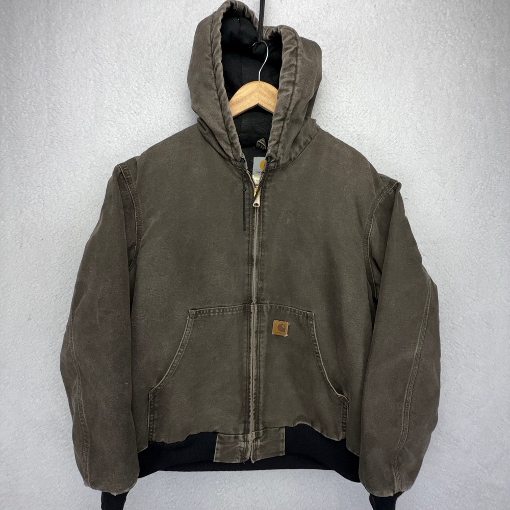 Carhartt Sandstone Active Jacket Quilt Lined Mens Large J151 TMB Timber Brown